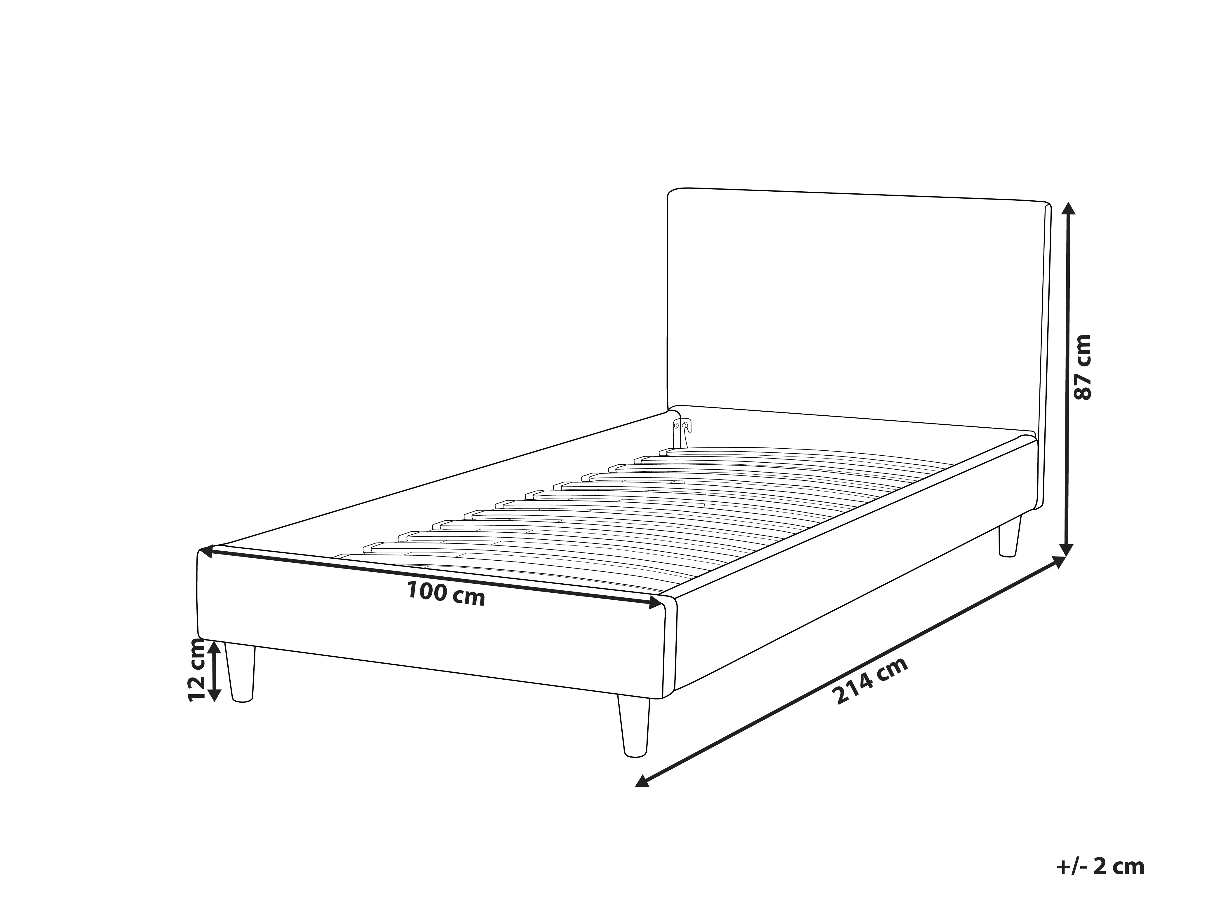 Bedframe hoes Fluweel FITOU 90 x 200 cm Lichtblauw