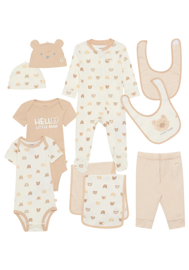 HUGGIES babywear Neugeborenen-Geschenkset »HGHN 10PC GIFT BOX SET«, 10 Stk. mit Bärchenmotiven