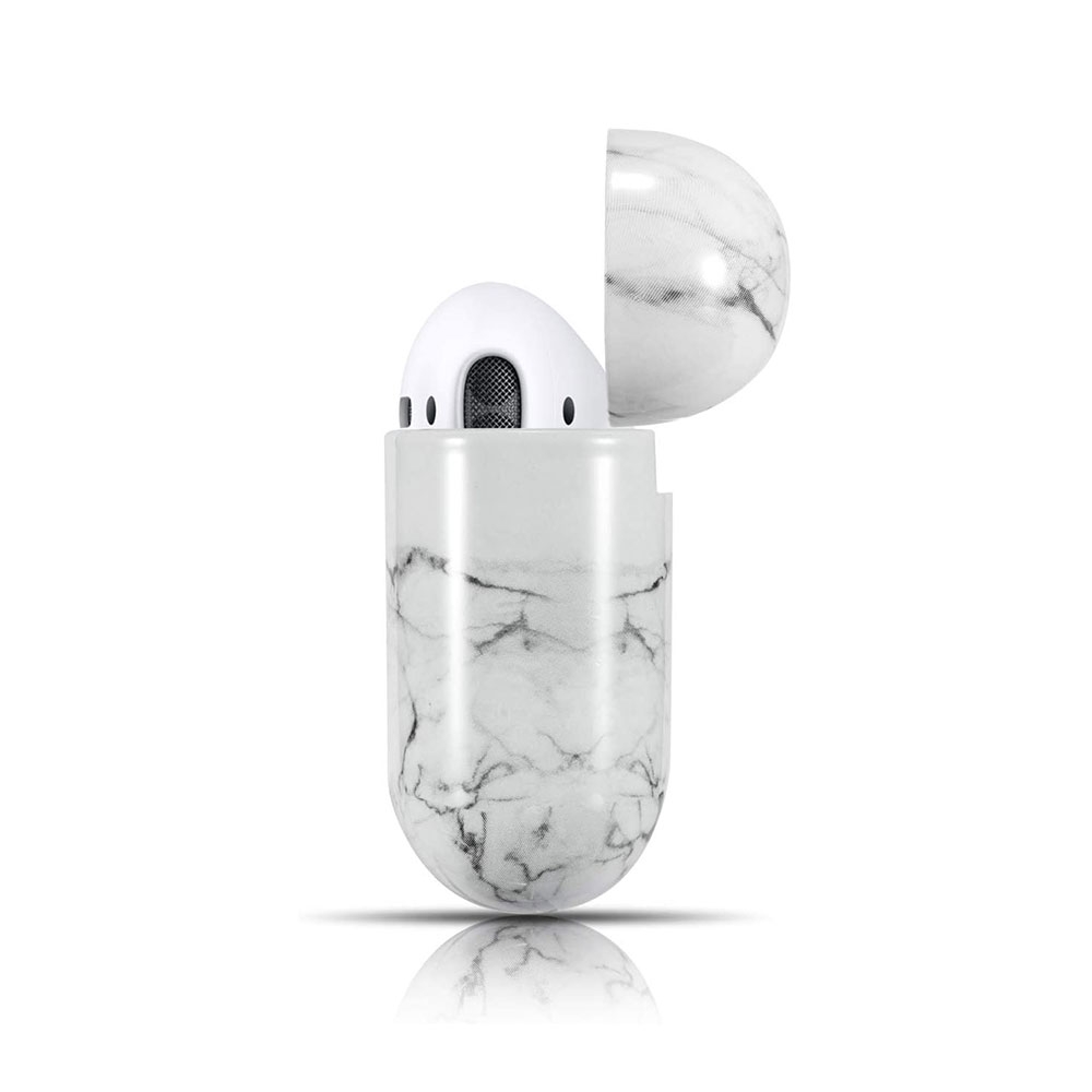 AirPods (1. & 2. Generation) Hardcase Schutzhülle Abdeckung Marble Marmor - Grau