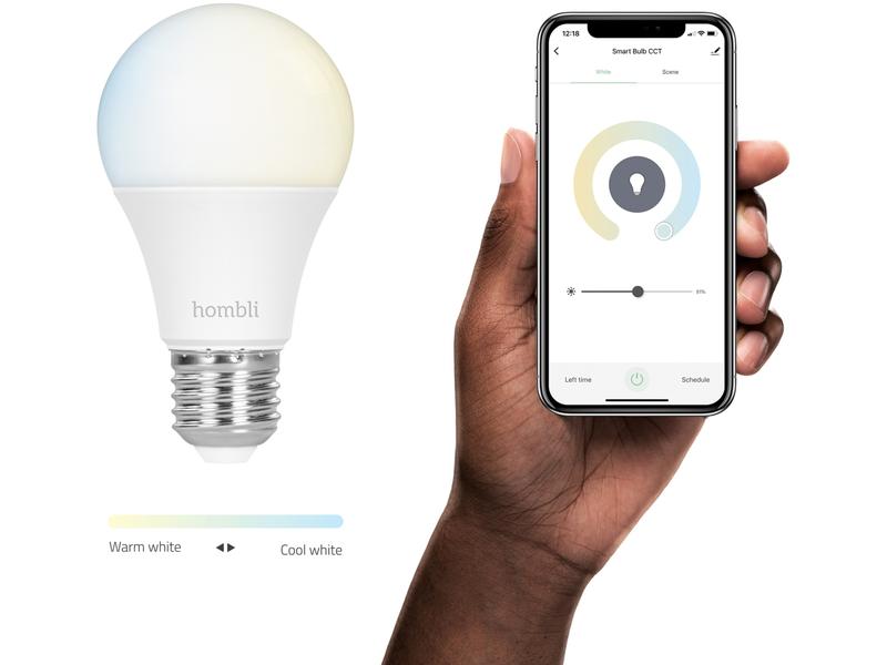 hombli Leuchtmittel Smart Bulb, E27, 9W, CCT, 1 1 Pack Intelligentes Leuchtmittel