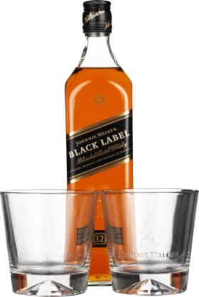 JOHNNIE WALKER BLACK LABEL TUMBLER GIFTSET 70CL