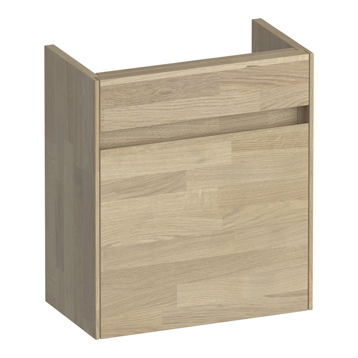 Brauer Inspire fonteinkast 40cm met 1 deur linksdraaiend vingerlas eiken grijs