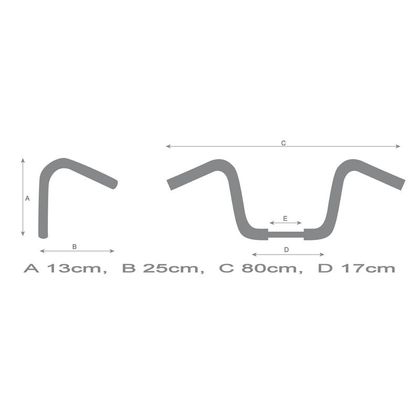 Guidon Highway Hawk XLX STYLE 25 mm Universel - Noir