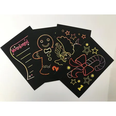 Carlsen Verlag Kreative Kratzkunst XXL: Adventszauber Set mit 24 Kratzbildern