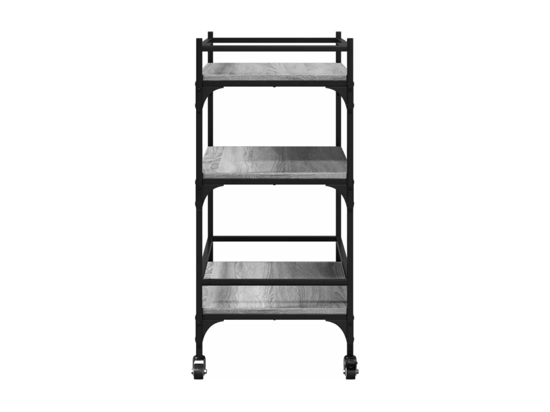 Chariot de cuisine sonoma gris 65x40x86,5 cm bois d'ingénierie