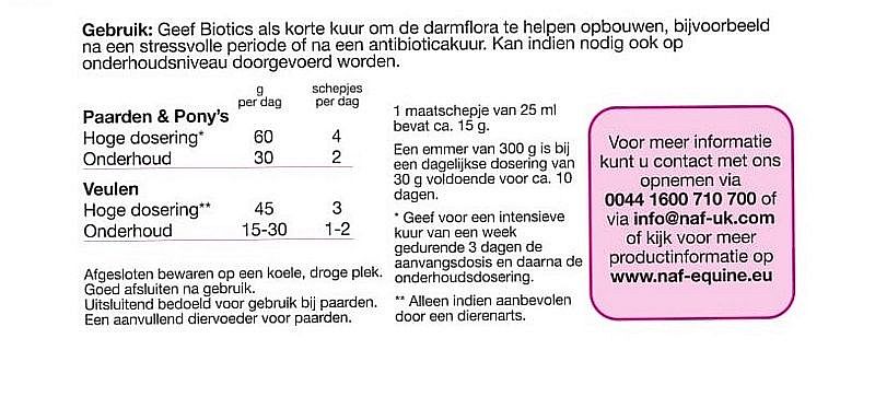 NAF Biotics – Voor een gezonde darmflora en spijsvertering bij paarden
