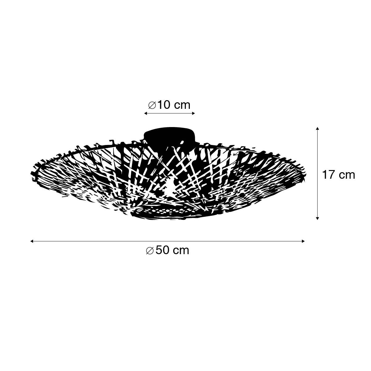Oosterse plafondlamp bamboe 50 cm - Rina