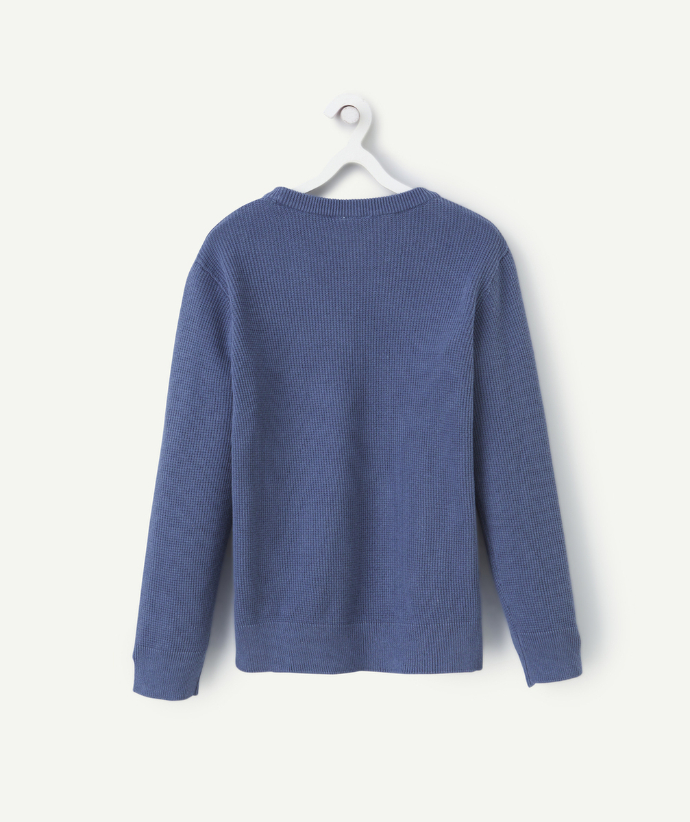 PULL GARÇON EN TRICOT BLEU