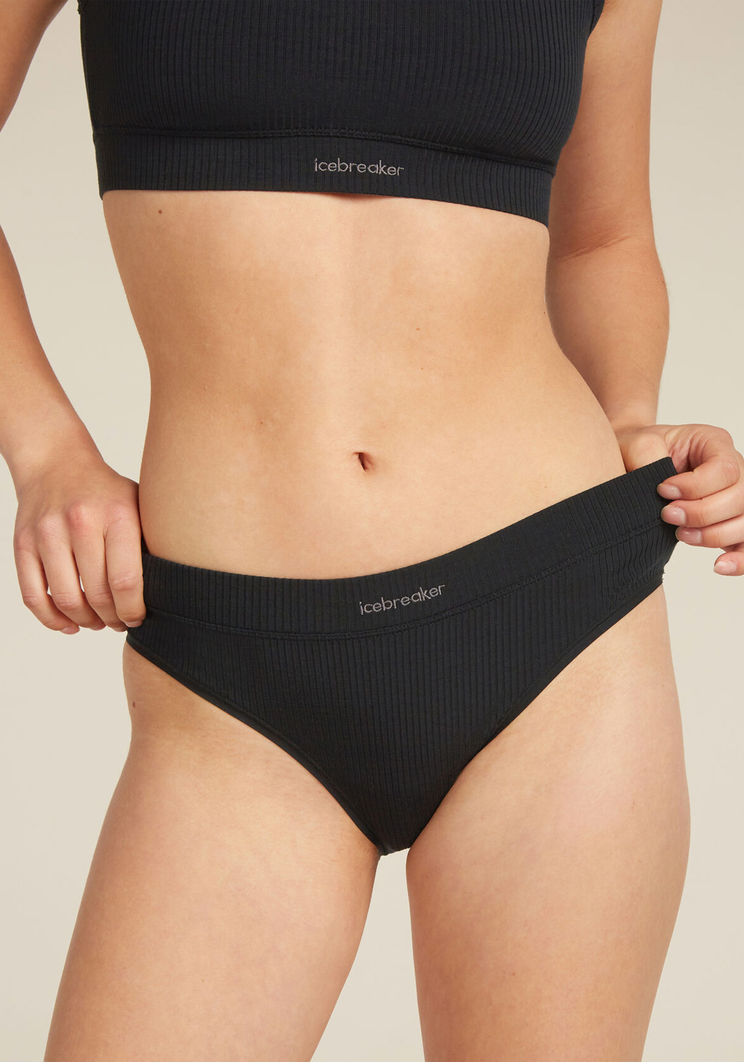 Icebreaker Hipster Mer Rib Lotus Black