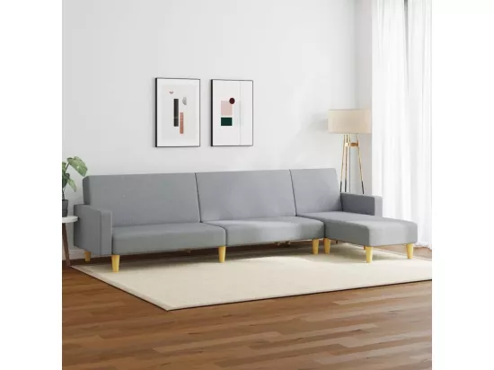 Ensemble de canapés 2 pièces gris clair tissu