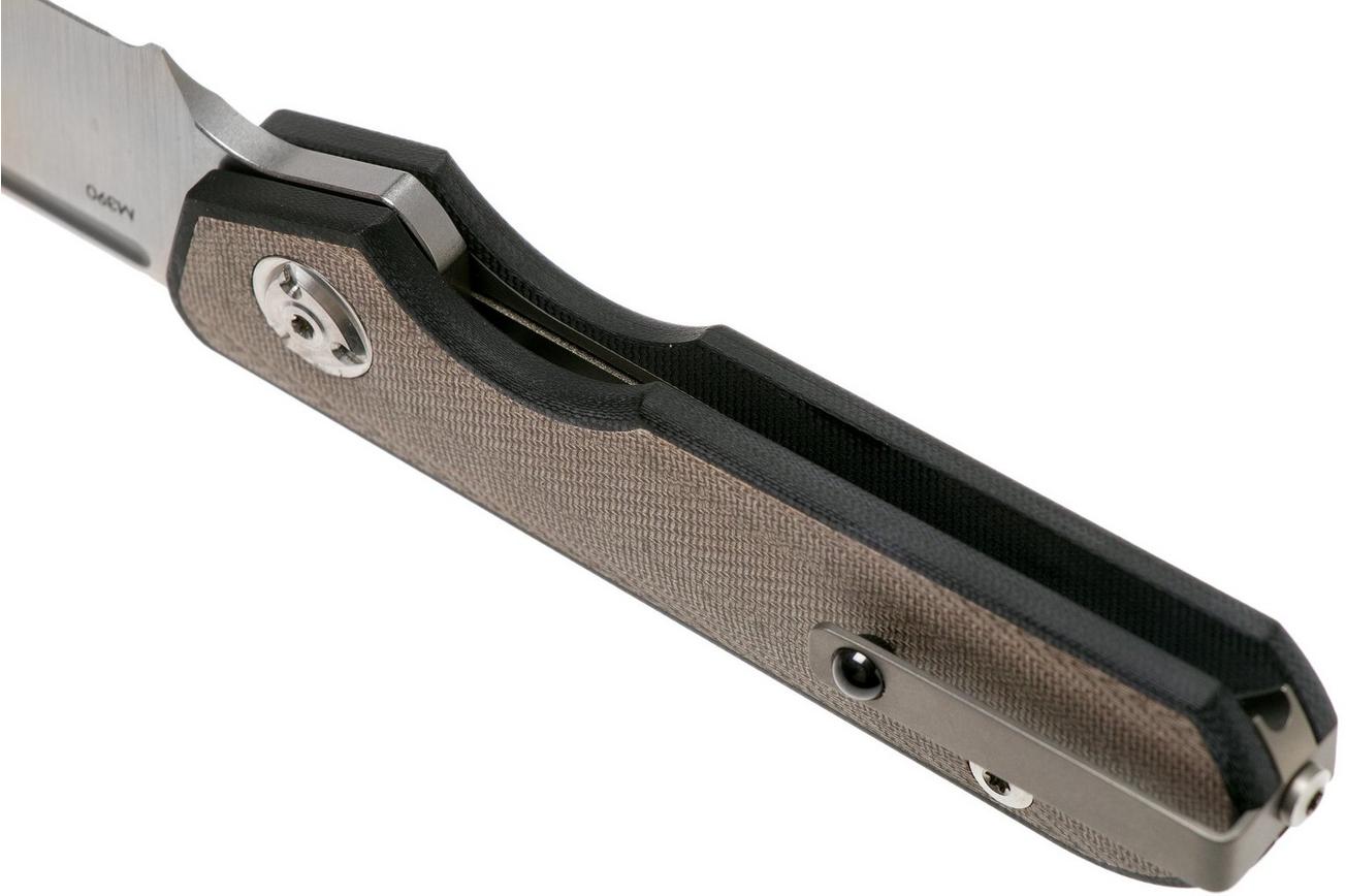 Liong Mah Traveller Spearpoint Green Canvas Micarta zakmes