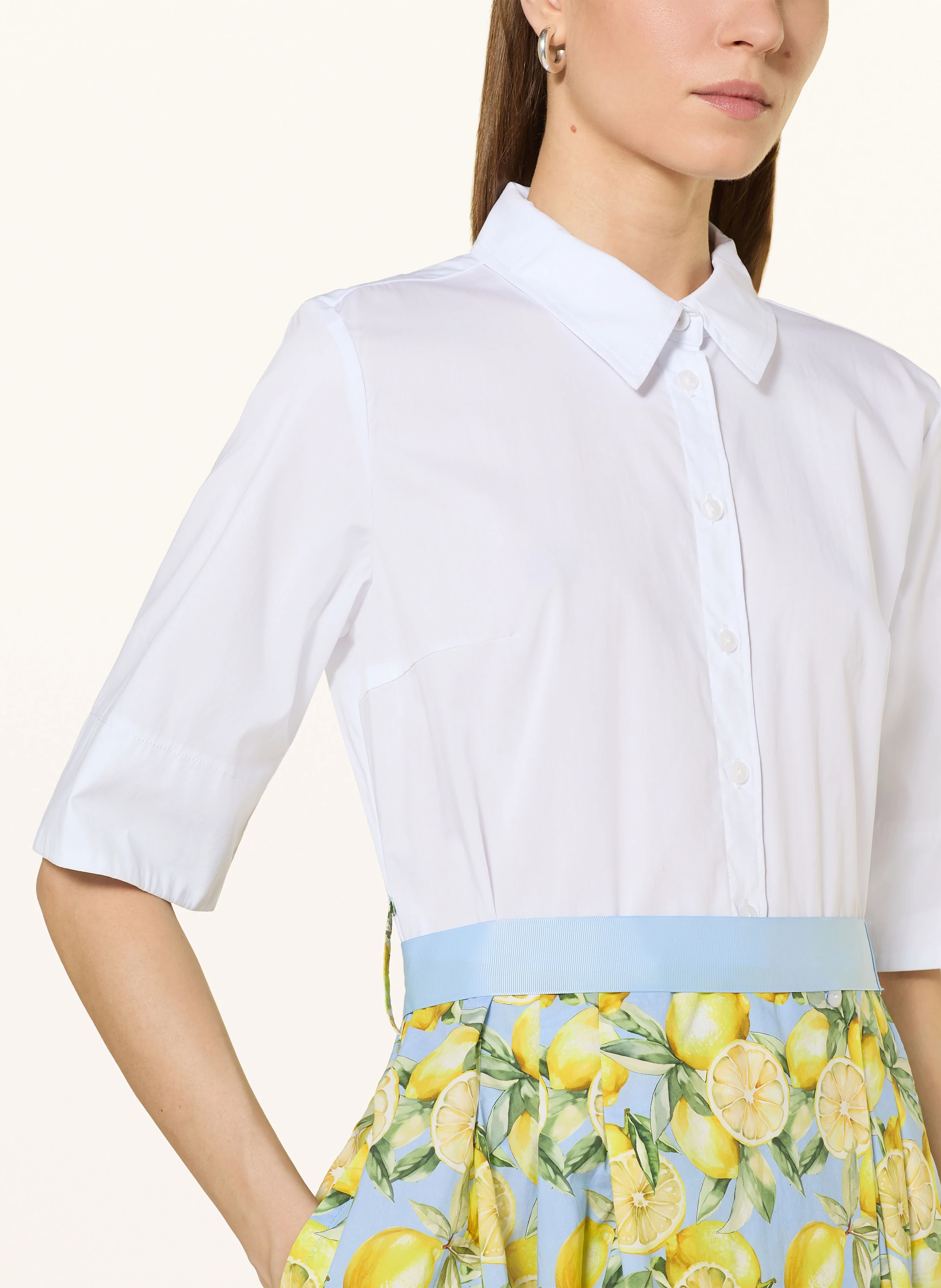 White Label Hemdblusenkleid im Materialmix