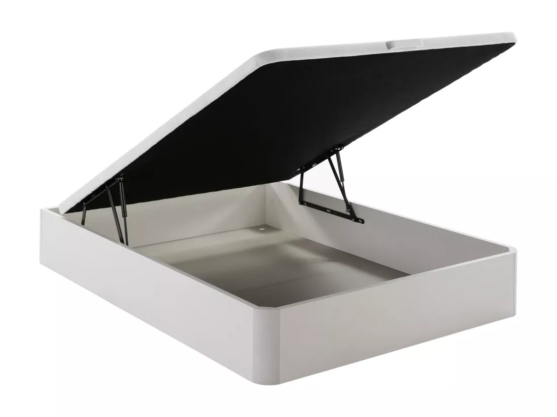 Ensemble 140 x 200 cm sommier coffre blanc + matelas ressorts ensachés ép.30cm - MARQUIS de PALACIO