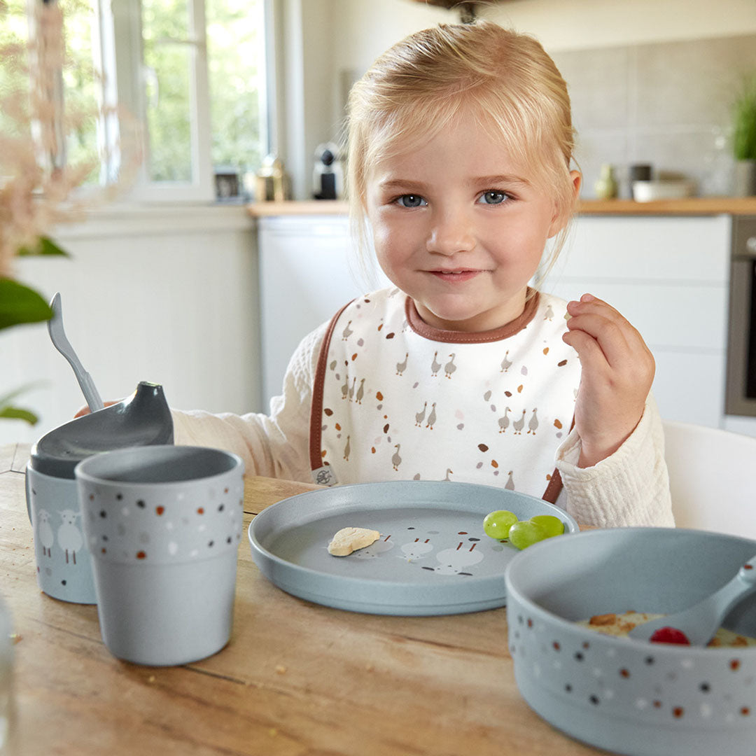 lässig serviesset tiny farmer sheep-goose blue - 4-delig