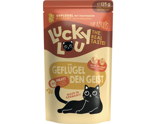 LuckyLou natvoer voor katten, gevogelte, 125 g