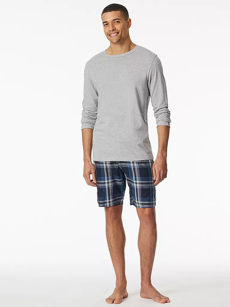 SCHIESSER Pyjama Langarmshirt  grau