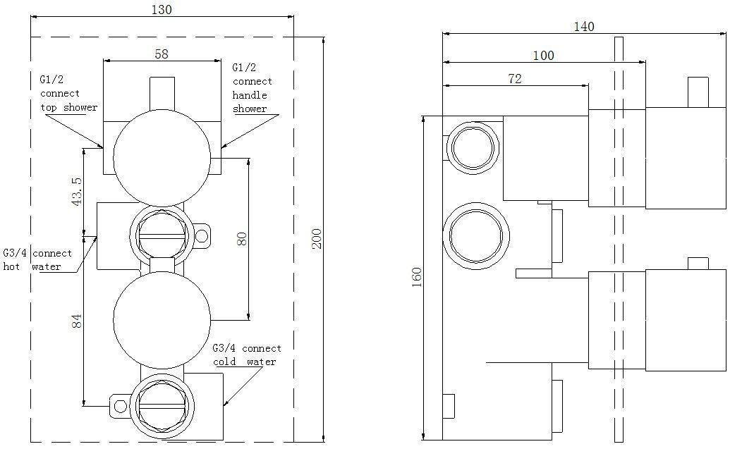 Saniclear Nero inbouwregendouche 30cm rond met wandarm, 3 standen handdouche en glijstang zwart mat