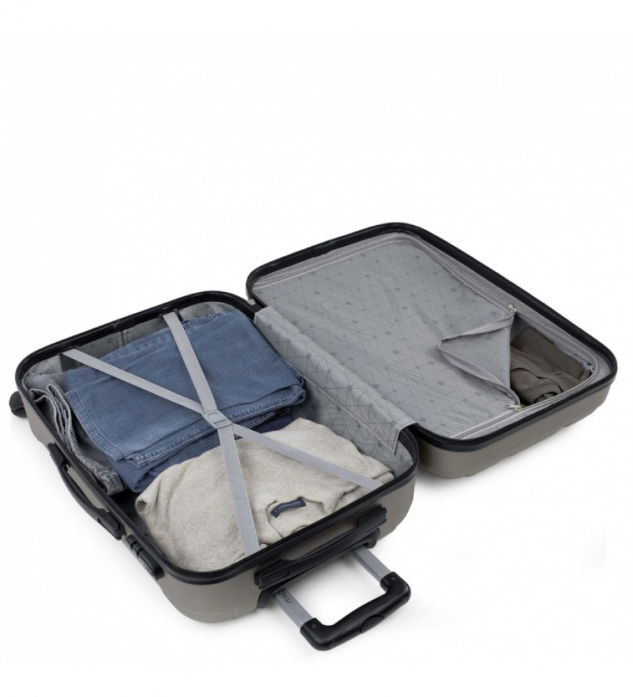 Mala de viagem rígida média ITACA com 4 rodas 771160 Champagne - 63x42x24cm -