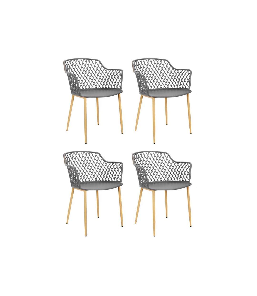 Paris Prix - Lot De 4 Fauteuils Design malaga 80cm Gris