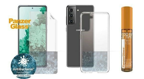 PanzerGlass - Galaxy S21 Hygiene Pack (TPU, ClearCase, 30 ml Spray)