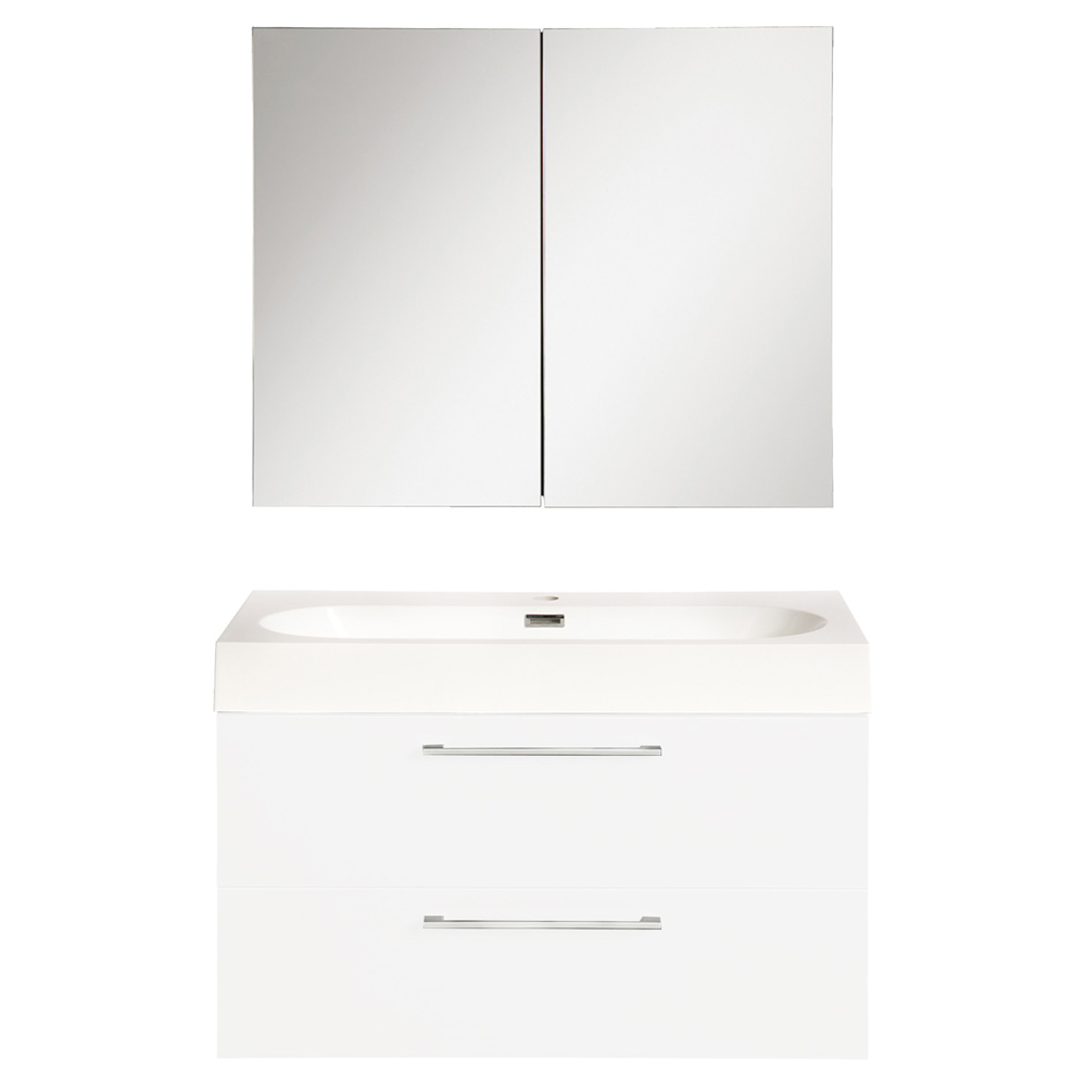 Differnz Somero badmeubelset 60cm spiegelkast hoogglans wit