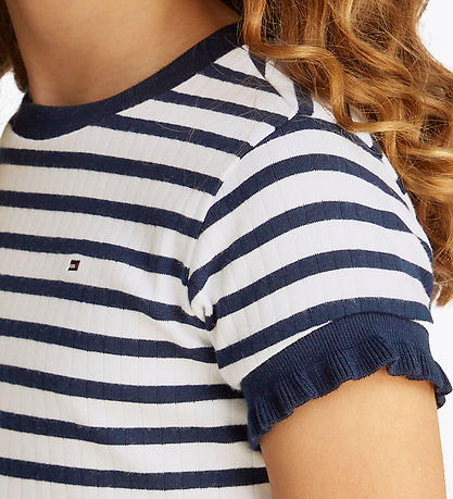 Tommy Hilfiger T-Shirt - Ruffle Stripe - Dark Nacht Navy/Streife