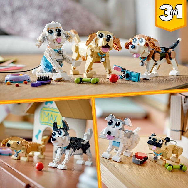LEGO® Konstruktionsspielsteine »Niedliche Hunde (31137), LEGO® Creator 3in1«