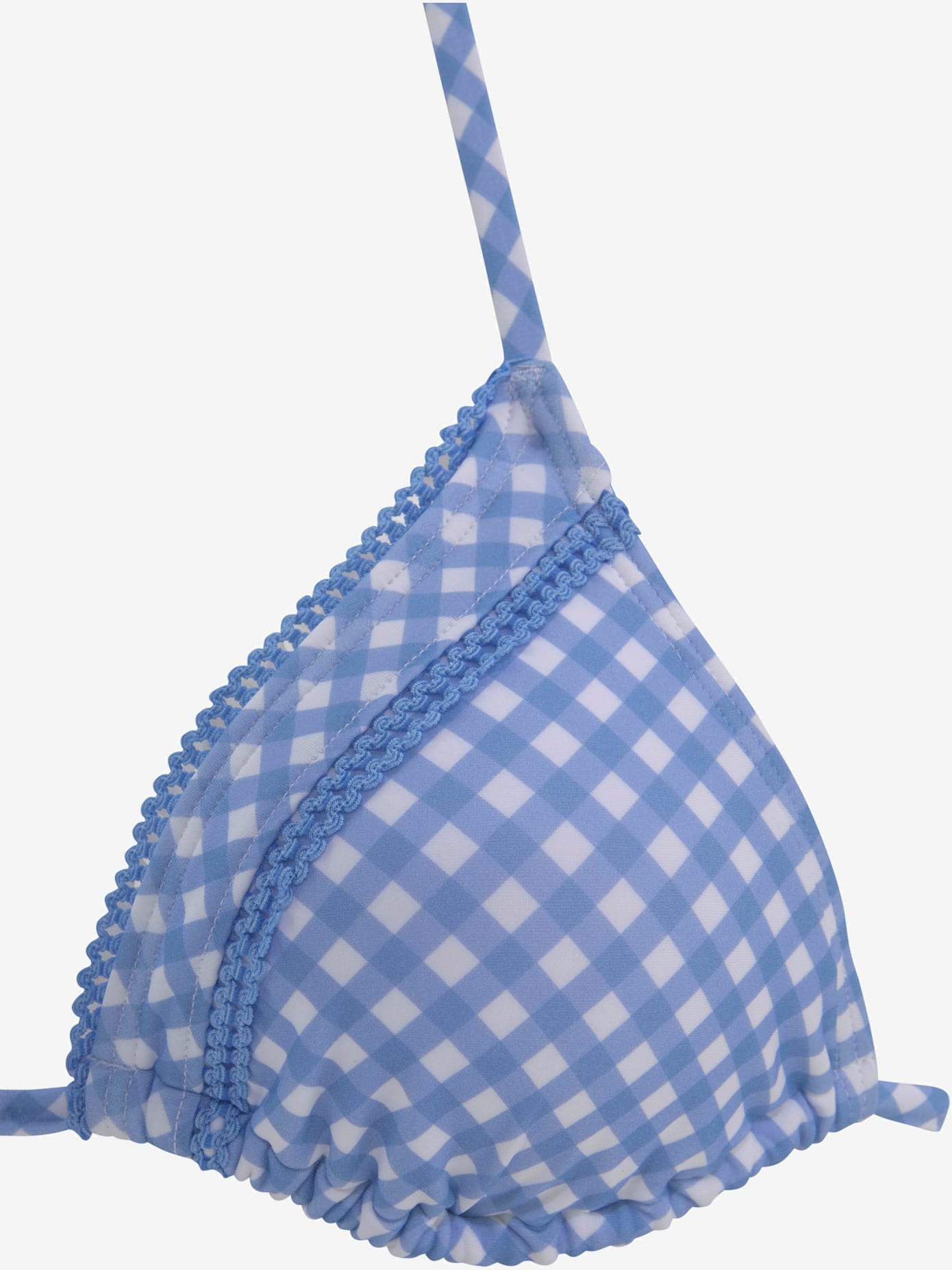 Haut de bikini triangle imprimé vichy moderne