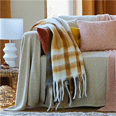 Plaid et couverture à carreaux ultradoux et duveteux - Tempéré - 360 g/m²