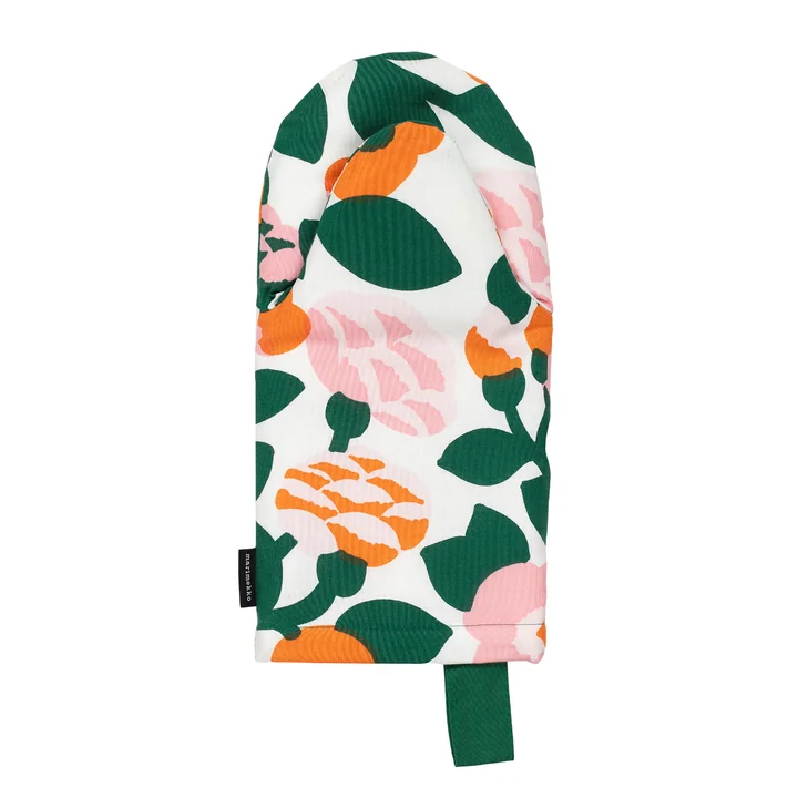 Marimekko - Pieni Green Green Ofenhandschuh, weiss / grün / pink / orange