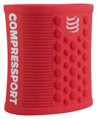 Bandeaux poignet Compressport Sweatbands 3D.Dots (Paire) Rouge/Blanc