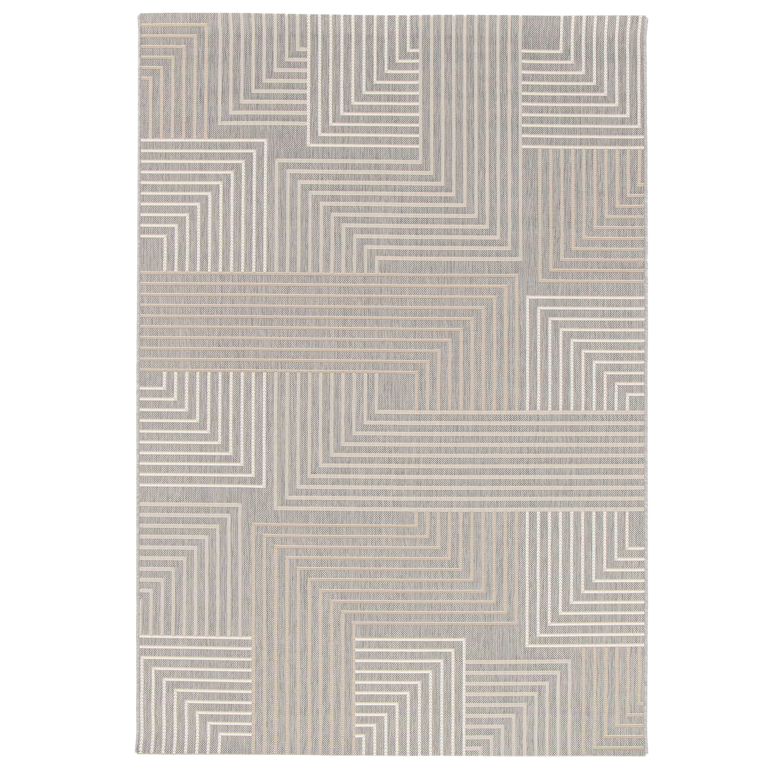 In-/Outdoorteppich - graumix - Linien - 80x150 cm