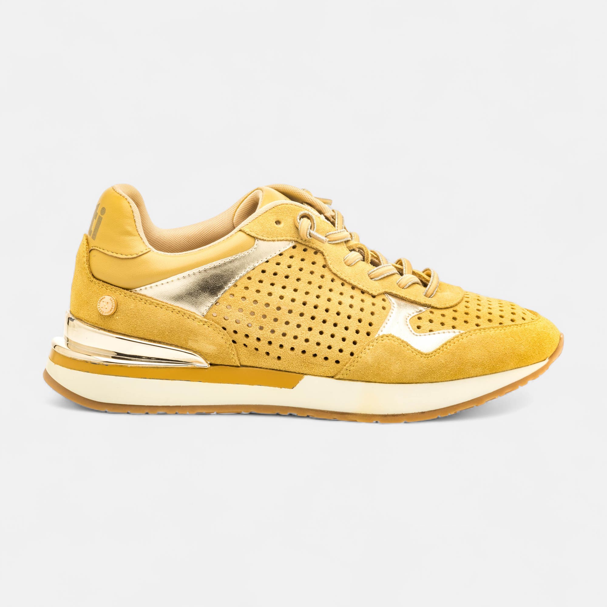 Baskets basses Femme en cuir jaune