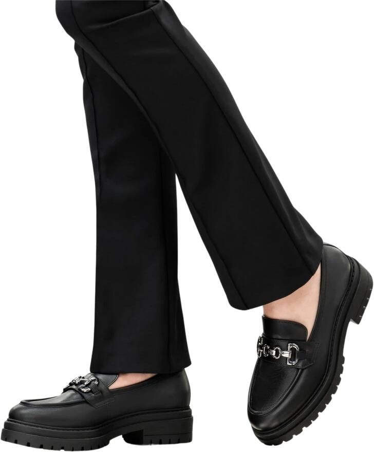Nerogiardini Zwarte leren loafers met metalen klem Black
