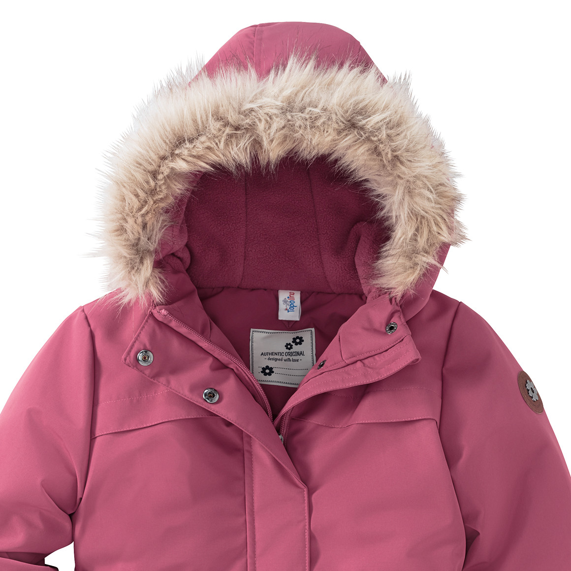 Topolino Mädchen Parka mit Fellimitat beere