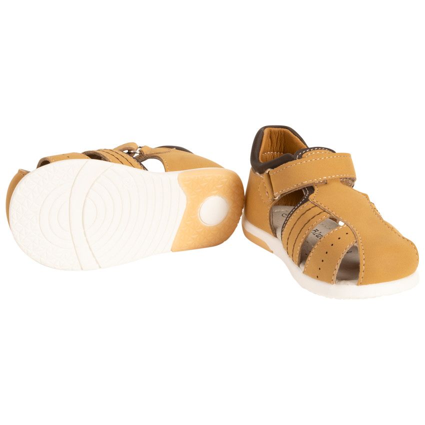 Sandales velcro avec perforations pour bébé garçon - Camel