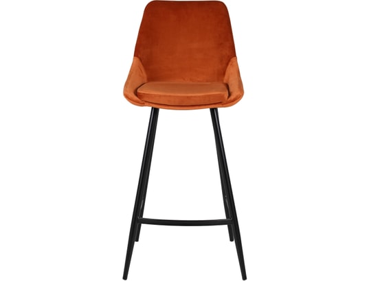 CONCEPT1 - Tabouret de bar Lot de 2 T. Bari cognac velours (plan)