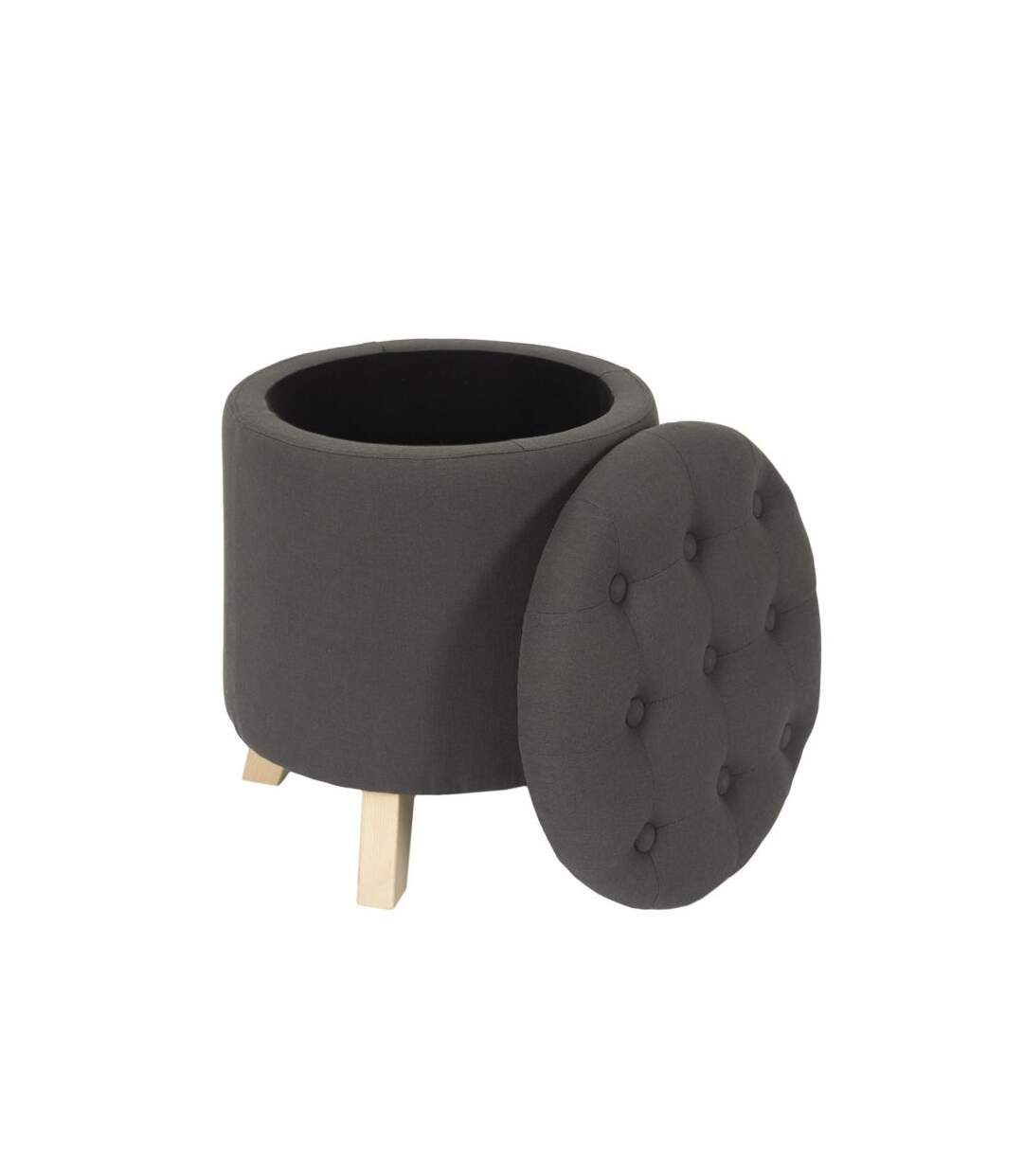 Paris Prix - Pouf & Coffre De Rangement eleonor 40cm Gris