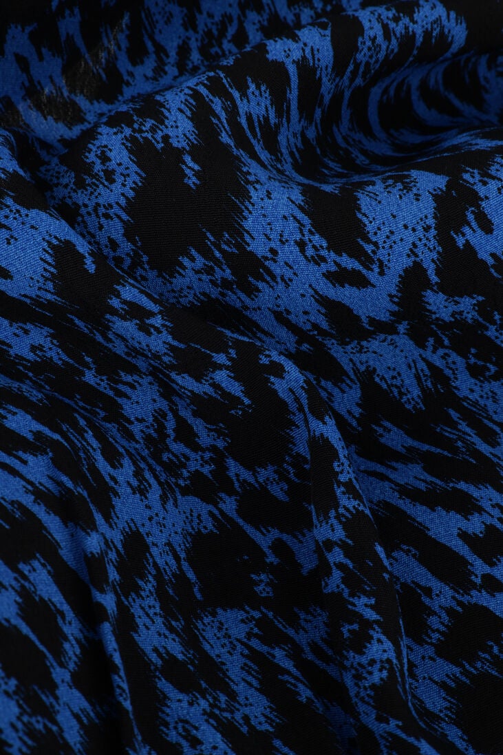 ALIX THE LABEL kobalt alix the label mini jurk ladies woven sketchy animal dress with knot