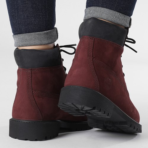 Boots Femme Premium 6 Inch Waterproof A64A1 Burgundy Nubuck