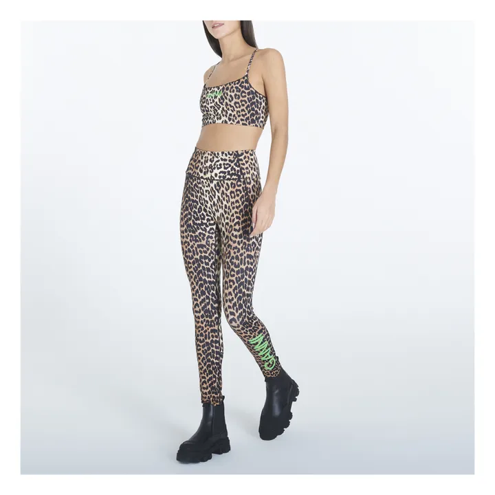 Ganni Brassière de Sport Active Imprimée Matières Recyclées | Léopard