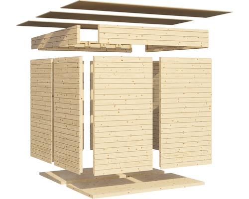 Fietsgarage/wandkast Velo met vloer 206 x 102 cm naturel