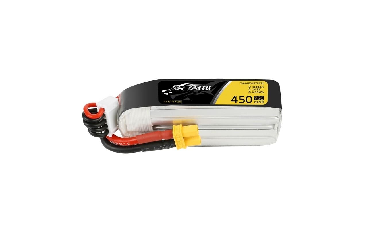 RC-Akku LiPo 450 mAh 14.8 V 75C LongSoftcase 4S LiPo-Akku mit XT30 Stecker L Grösse für H-Rahmen