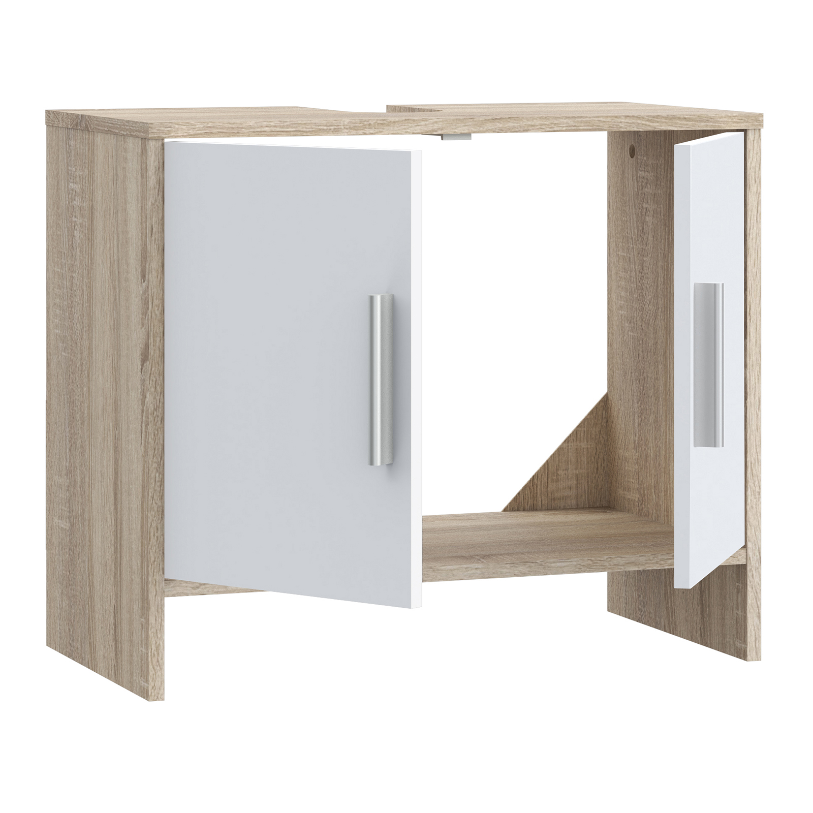 Waschbeckenunterschrank - Sonoma Eiche-weiß - 65 cm