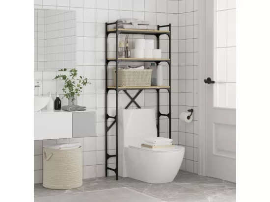 Étagère de lave-linge chêne sonoma 67x25x163 cm bois ingénierie