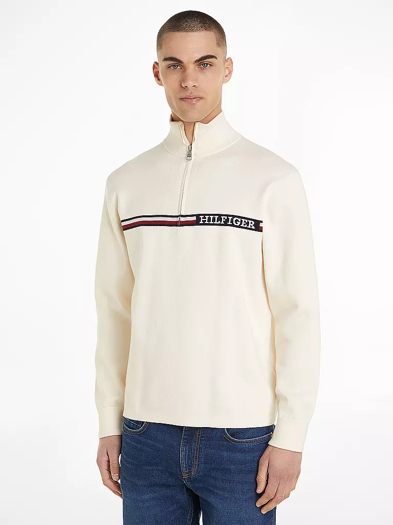TOMMY HILFIGER Troyer Pullover creme