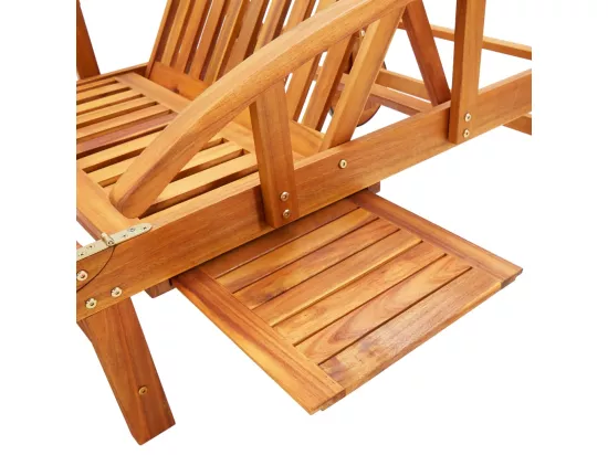 Chaise longue de jardin avec coussin Bois d'acacia solide