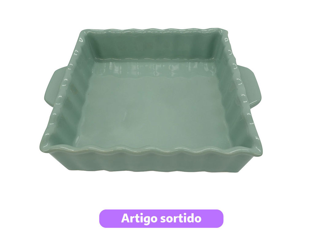 FORMA QUADRADA ACTUEL CERÂMICA 23X23CM CORES SORTIDAS
