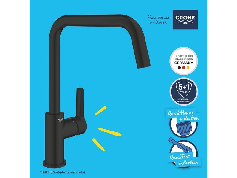 GROHE Küchenarmatur Start Mattschwarz Einhand-Spültischbatterie