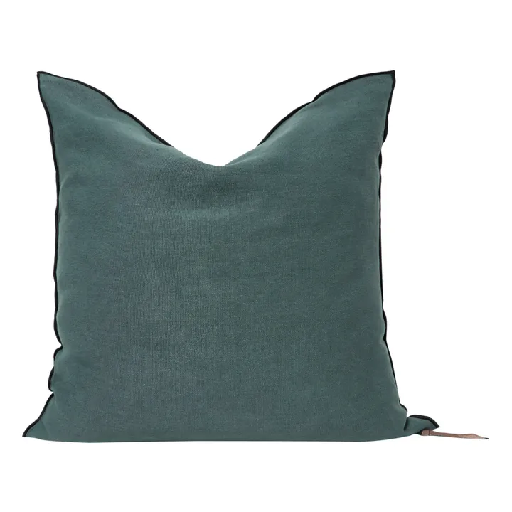 Maison de Vacances Coussin Vice versa black line en lin lavé stone washed | Encre